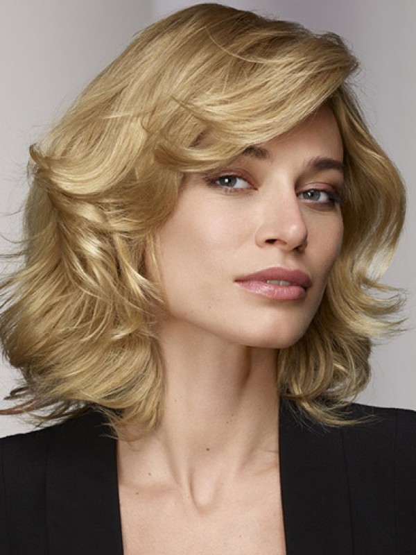 Blond Moyenne Ondulée Capless 100% Cheveux Naturels Remy